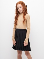 Вязаная водолазка для девочек (бежевый, 134) Sela  фото, kupilegko.ru